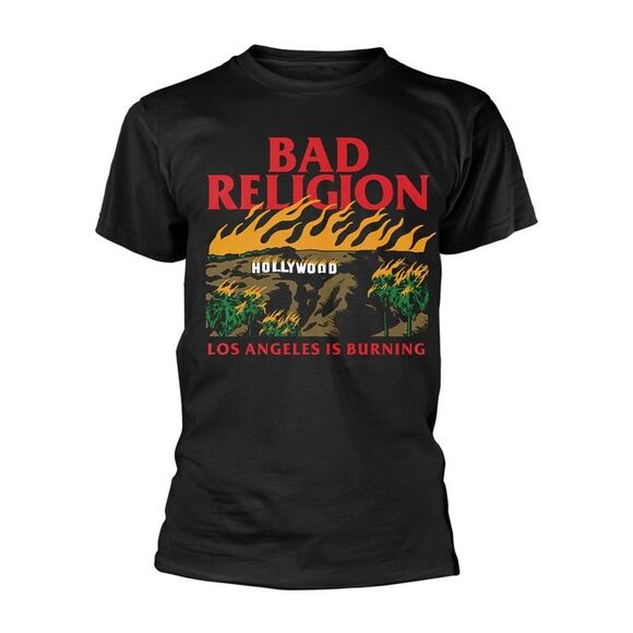 Bad Religion Unisex Adult Los Angeles Is Burning T-Shirt / Black - Picture 1 of 1